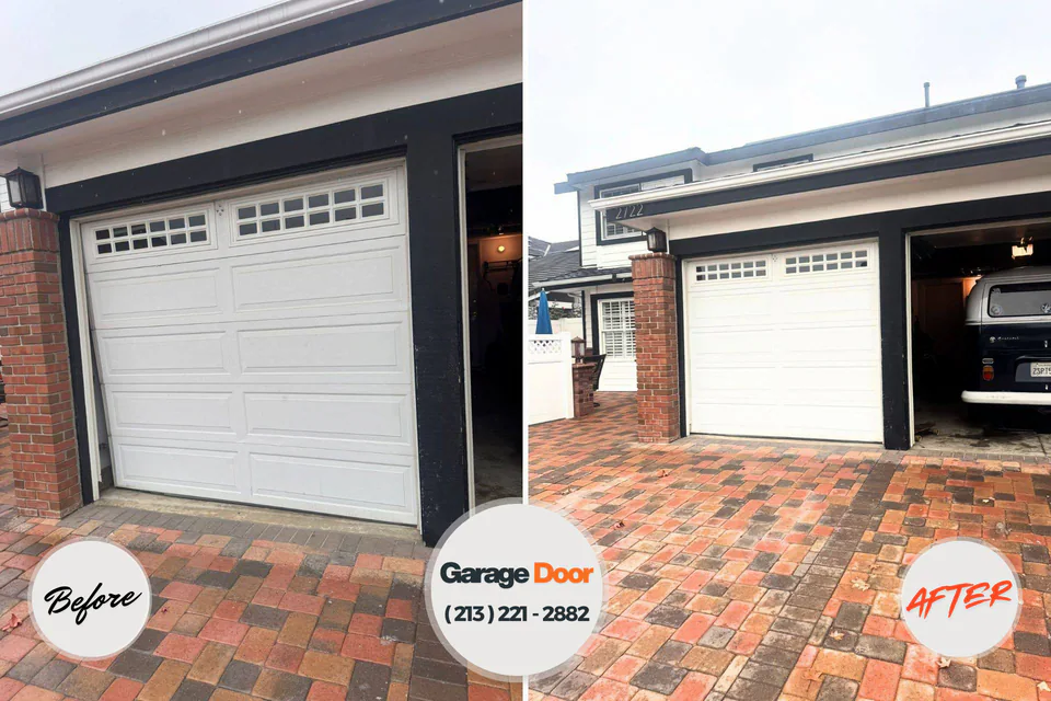 Before and after: garage door repair Riviera Beach, MD